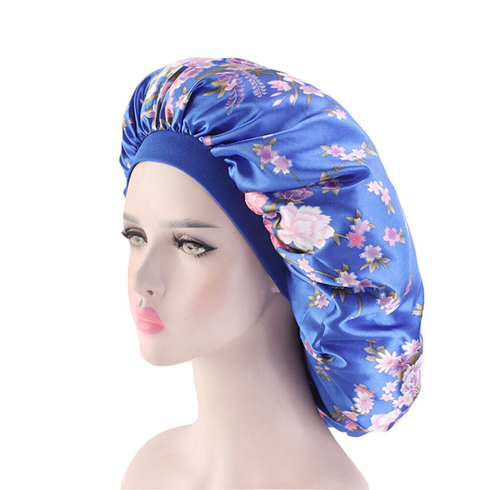 US Extra Large Long Hair Care Satin Bonnet Cap Night Sleep Hat Head Wrap Cover