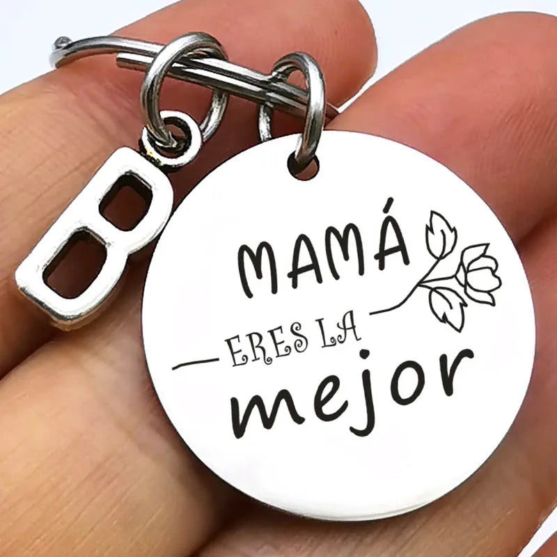 Spanish Mom Gifts Keychain Mama Eres La Mejor Mothers Day Gifts for Mom Birthday Christmas Best Mom Keyring Gifts