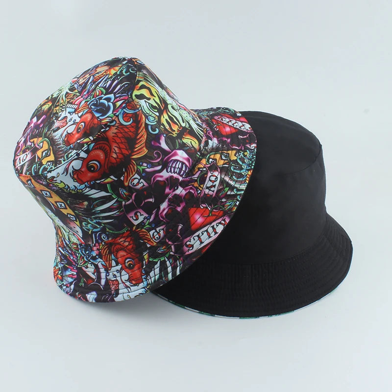 2021 Harajuku Fisherman Hat Reversible Bucket Hats for Men Women Fashion Bob Chapeau Street Hip Hop Bucket Cap