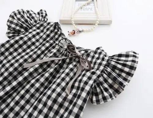 2020 Baby Summer Clothing Infant Newborn Baby Girl Plaid Shirt Sleeveless Lace Princess Dress Banquet Party Checked Shift Dress