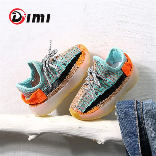 DIMI 2024 Spring Baby Soft Toddler Shoes Breathable Knitting Infant Shoes 0-3 Year Boy Girl Darling Coconut Shoes Child Sneakers