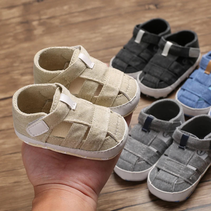 Summer Newborn Baby Boy Girl Solid First Walkers Soft Sole Crib Shoes Sneaker Prewalker Canvas Casual Anti Slip Shoes