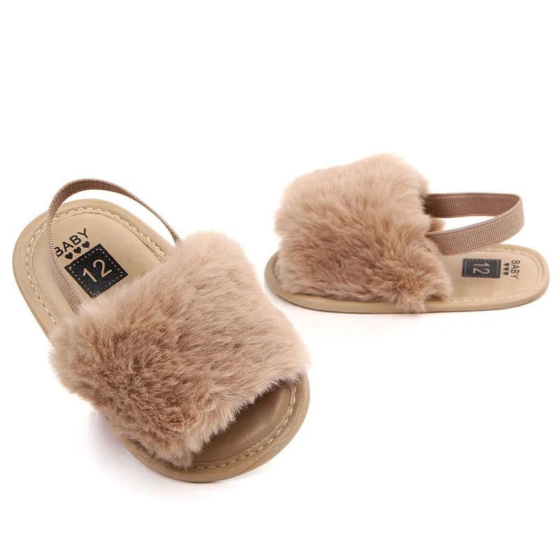 Fashion Faux Fur Baby Shoes Cute Infant Baby boys girls shoes soft sole Slipper Comfortable indoor shoes for 0-18M