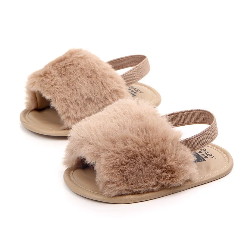 Fashion Faux Fur Baby Shoes Cute Infant Baby boys girls shoes soft sole Slipper Comfortable indoor shoes for 0-18M