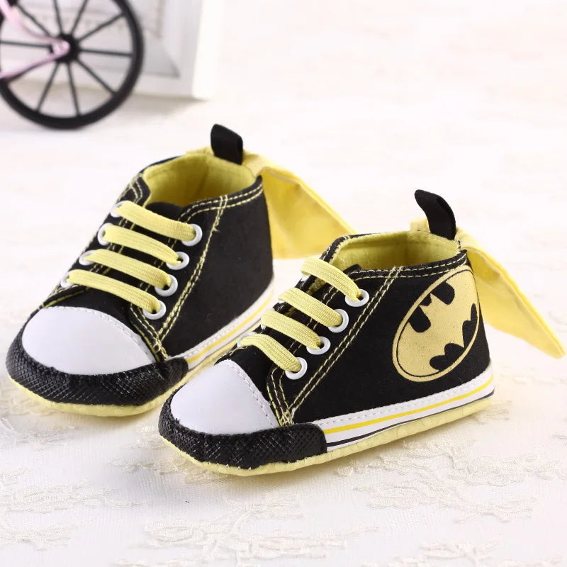 2024 Baby Boys Fashion Sneakers Print Cartoon Pattern Soft Sole First Walkers Infant Toddler Indoor Shoes For 0-18M