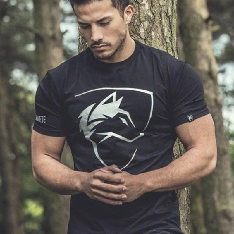 Men Tshirt Gothic Shirt Workout Fitness Streetwear Fashion T Shirts Mens Clothing Cotton T-shirt