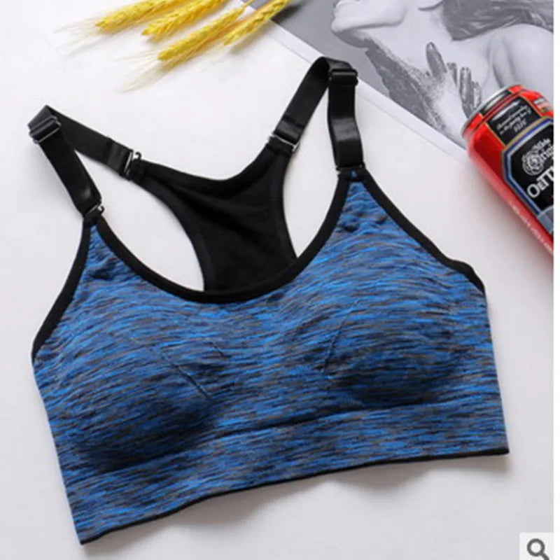 Women active sexy Bra With pad Suspenders Cami Five Color Fitness gym Running Vest Bra Size S M L