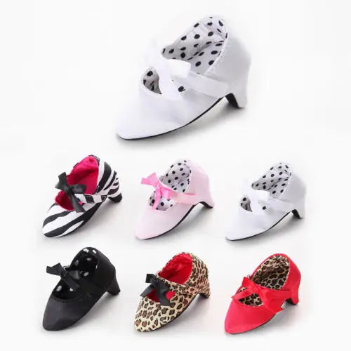 Newborn Baby Girl Princess High Heels Soft Sole Shoes First Walkers Toddler Kids Infantil Bow Leopard Anti-Slip Shoes Mocassins