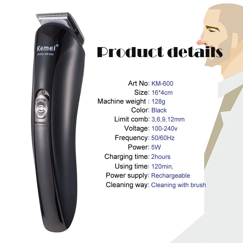 Kemei Hair Clipper Barber Hair Trimmer Electric Clipper Razor Shaver Beard Trimmer Men Shaving Machine Cutting Nose Trimmer