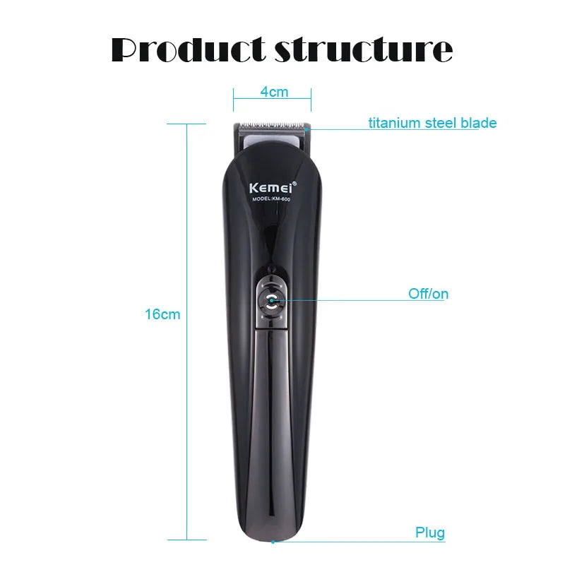 Kemei Hair Clipper Barber Hair Trimmer Electric Clipper Razor Shaver Beard Trimmer Men Shaving Machine Cutting Nose Trimmer