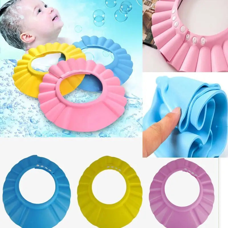 2022 Brand New Baby Children Kids Safe Shampoo Bath Bathing Shower Cap Hat Wash Hair Shield adjustable elastic Shampoo Cap