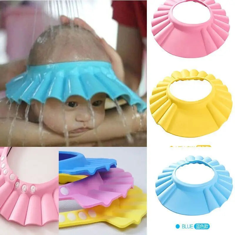 2022 Brand New Baby Children Kids Safe Shampoo Bath Bathing Shower Cap Hat Wash Hair Shield adjustable elastic Shampoo Cap