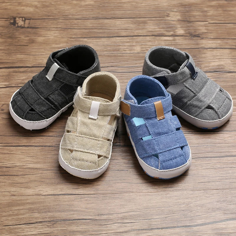 Summer Newborn Baby Boy Girl Solid First Walkers Soft Sole Crib Shoes Sneaker Prewalker Canvas Casual Anti Slip Shoes