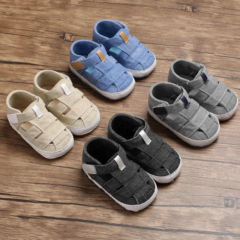 Summer Newborn Baby Boy Girl Solid First Walkers Soft Sole Crib Shoes Sneaker Prewalker Canvas Casual Anti Slip Shoes