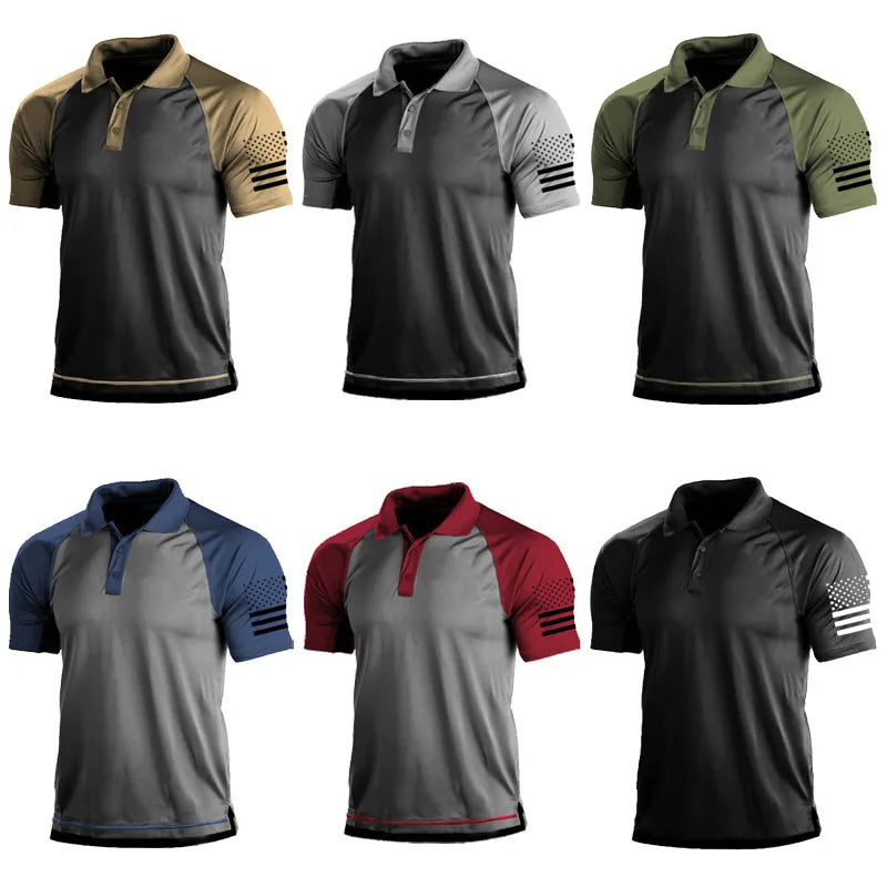 Military Tactical Polo Shirt Men T-shirt US Army Short Sleeve Hunting Hiking Clothing Tops Tees Outdoor Tactical Men T-shirts