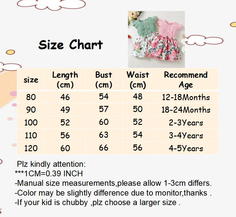 1-5 Years Little Girl Princess Dress Clothing Baby Girl Sleeveless Floral Fashion Dress Children Girl Daily Holiday Clothes