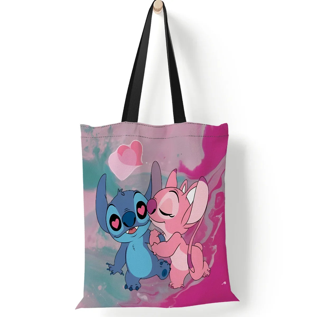 Disney Women's Handbag Mickey Mouse Lilo and Stitch Canvas Hand Bag Large Capacity Shopping Bags for Girls Shoulder Bags