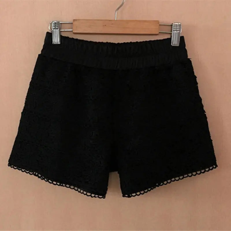 Summer Lace Shorts Women Out Wear Thin Shorts Feminino Elastic High Waist White Short Femme Lace Trousers Women Hotpants C4078