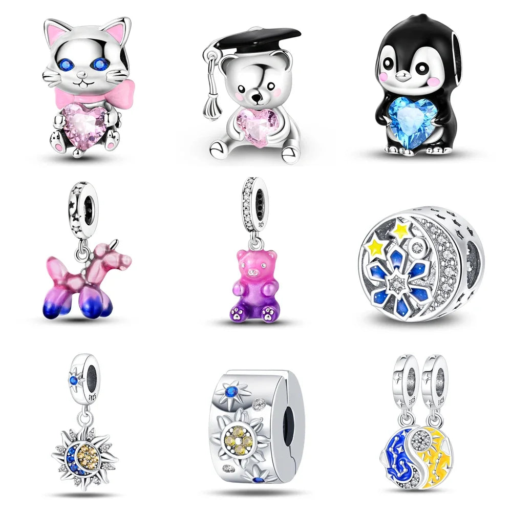 Disney Lilo Stitch 925 Sterling Silver Charm Fit Pandora Bracelet Bead Charms Silver 925 Original Disney for Jewelry Making Gift