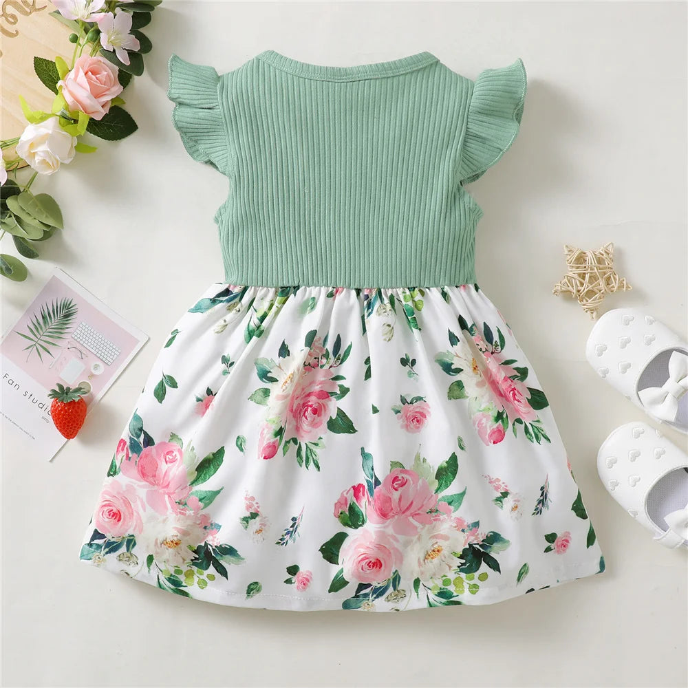 1-5 Years Little Girl Princess Dress Clothing Baby Girl Sleeveless Floral Fashion Dress Children Girl Daily Holiday Clothes