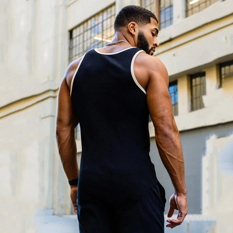 Summer New Men's Vest Gym Sports Fitness Quick Dry Breathable Stretch Sleeveless T-Shirt Fashion Men's Clothing Knitted Vest