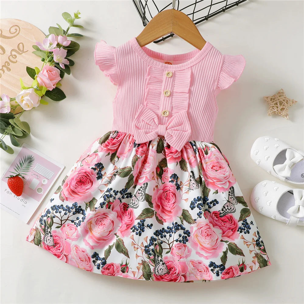 1-5 Years Little Girl Princess Dress Clothing Baby Girl Sleeveless Floral Fashion Dress Children Girl Daily Holiday Clothes