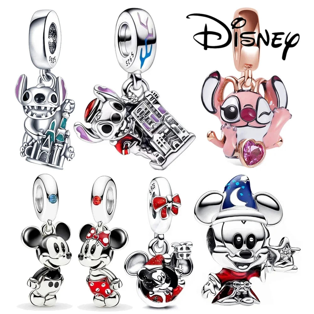 Disney Lilo Stitch 925 Sterling Silver Charm Fit Pandora Bracelet Bead Charms Silver 925 Original Disney for Jewelry Making Gift