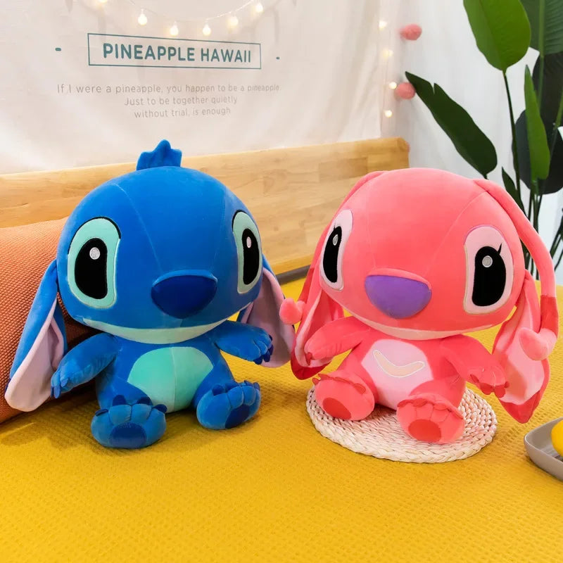 60cm Giant Disney Lilo & Stitch Couple Models Cartoon Stuffed Plush Anime Plushs Baby Toys Pendant Toy Kawaii Kids Birthday Gift