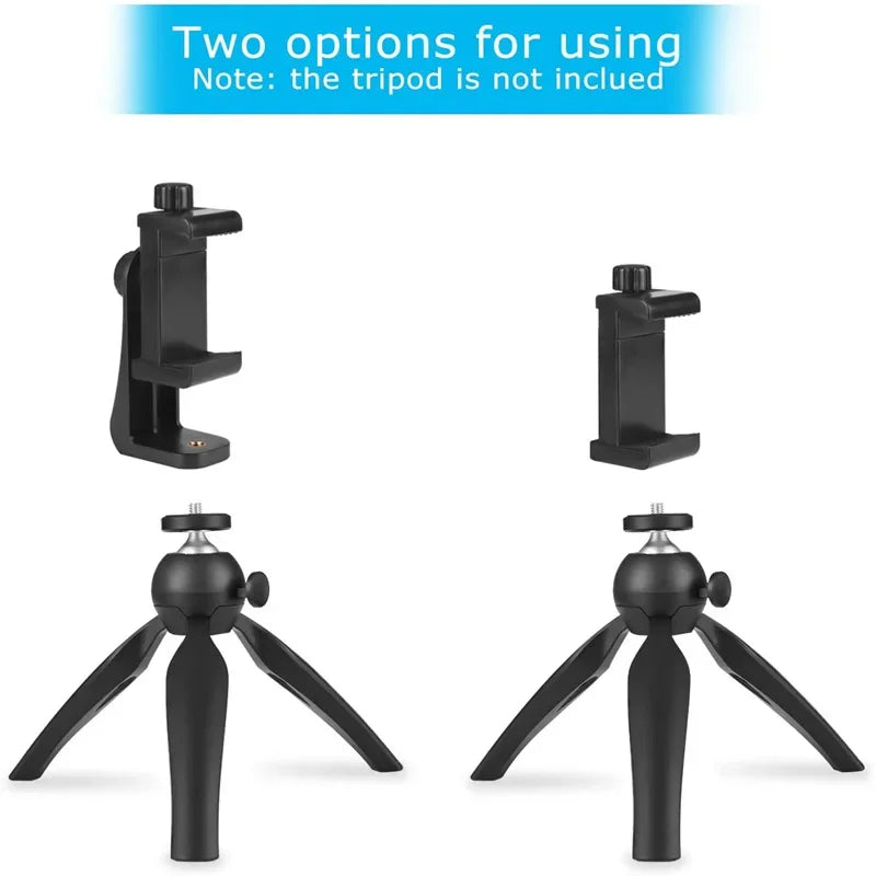 360 Degree Mobile Phone Clip Compatible With All 1/4 Screw Cellphone Holder Tripod Mount Desk Tripod Adapter For Samsung iphone