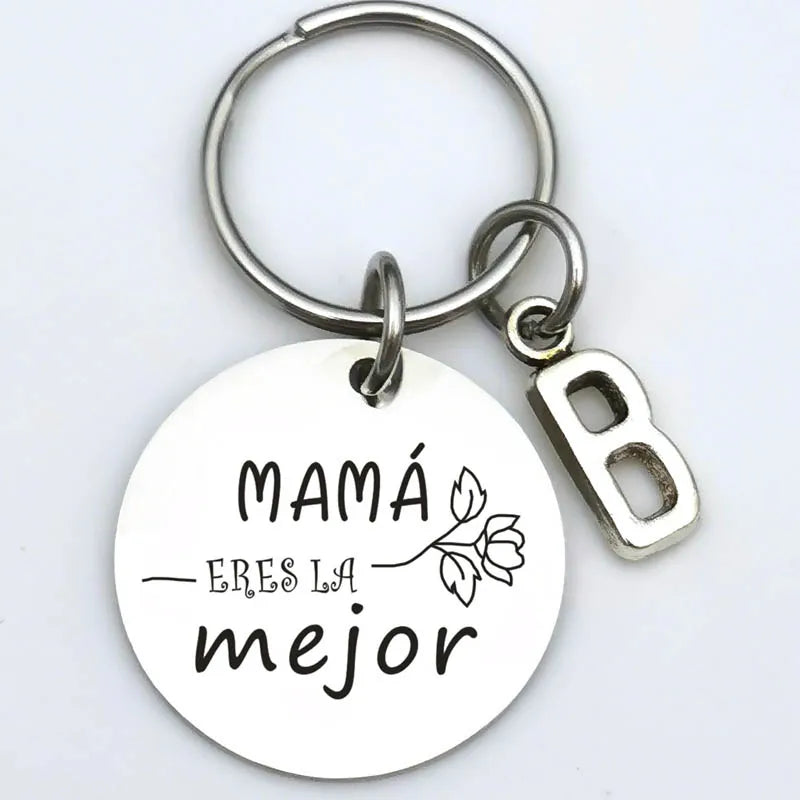 Spanish Mom Gifts Keychain Mama Eres La Mejor Mothers Day Gifts for Mom Birthday Christmas Best Mom Keyring Gifts